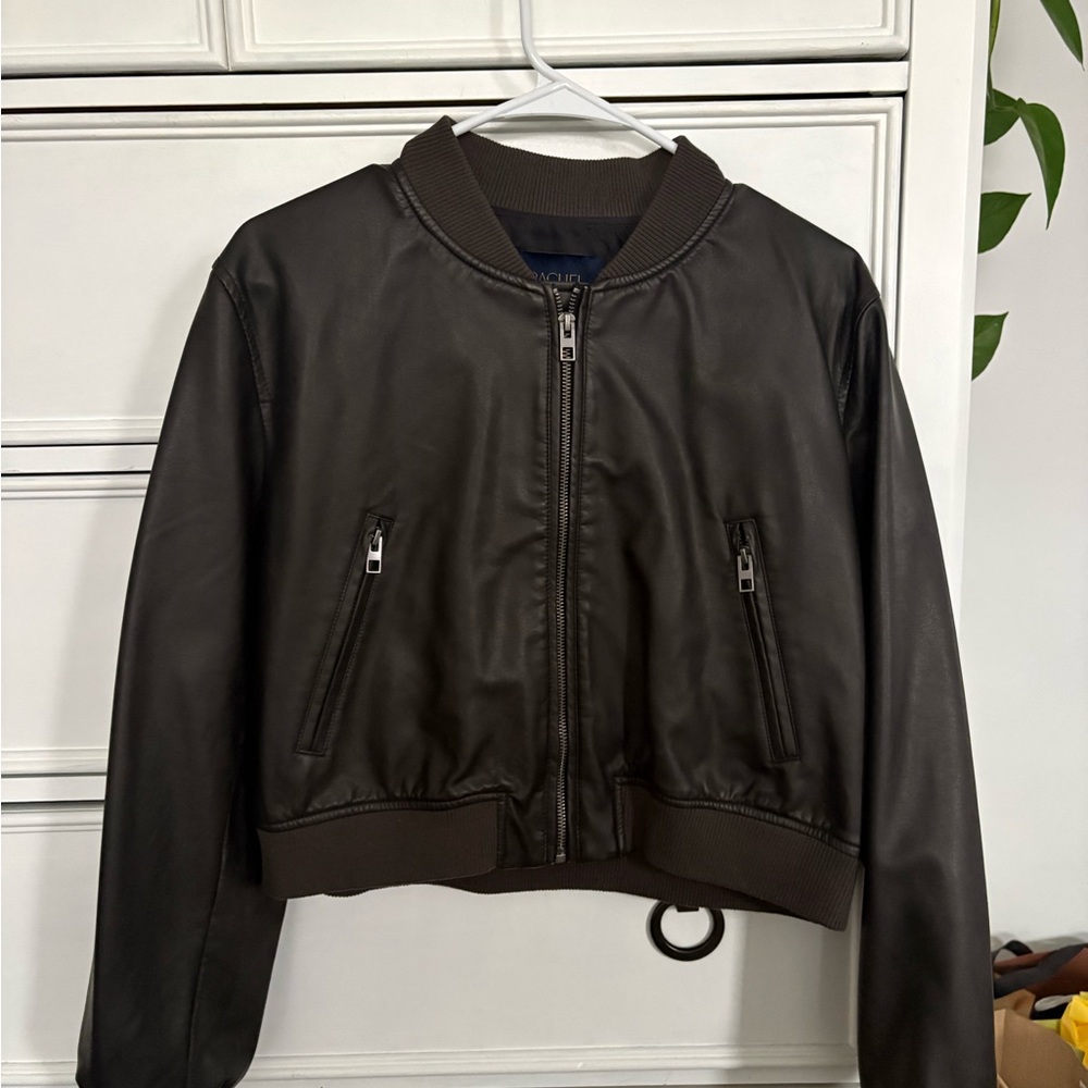 black Leather Bomber Jacket